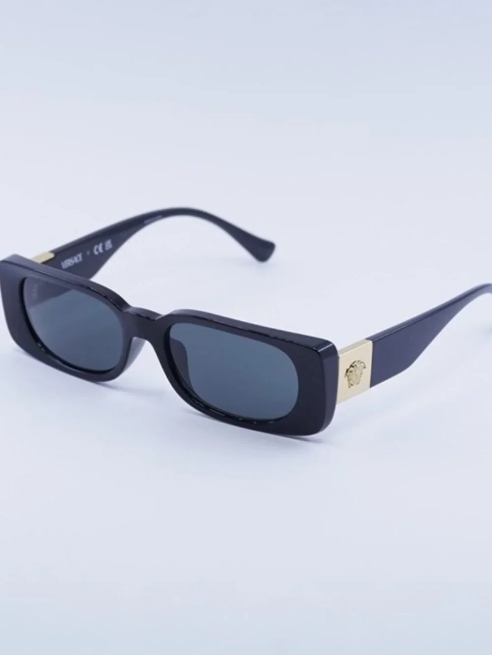 Versace Kids VK4003U GB1/87 Sunglasses Black Rectangle Frame, Dark Grey Lenses